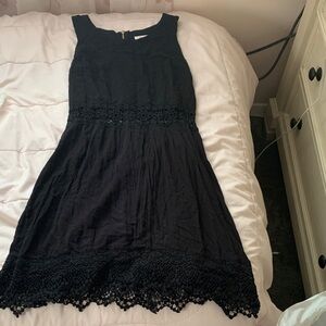 Xhilaration Black Midi Dress with Crochet Detail